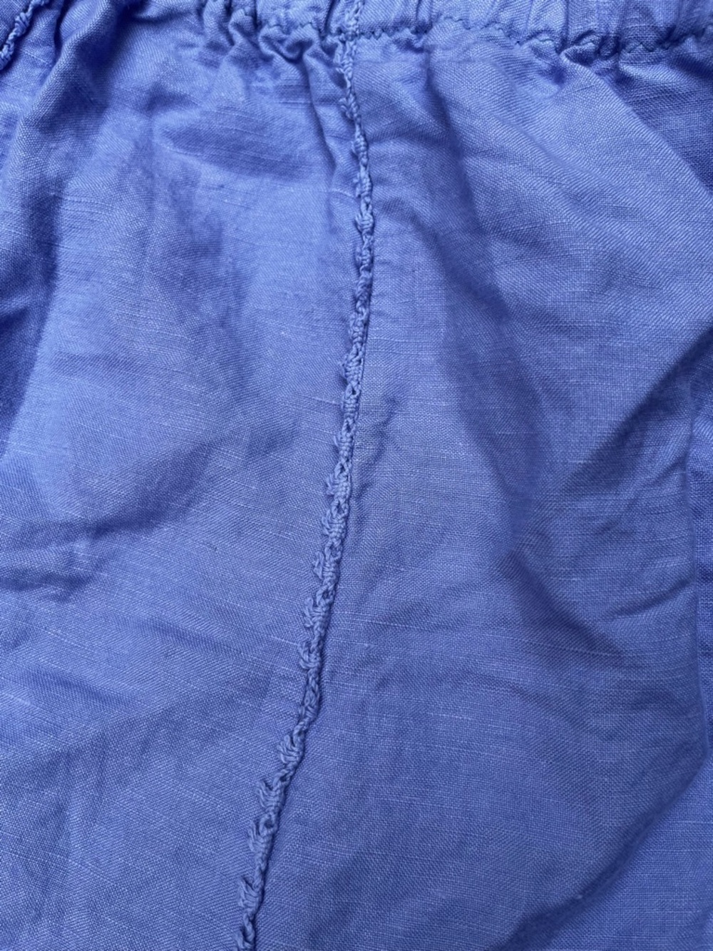 Vintage Handmade Women's Linen Lavender Midi Skirt with Lace Hem S/M - Picture 3 of 4